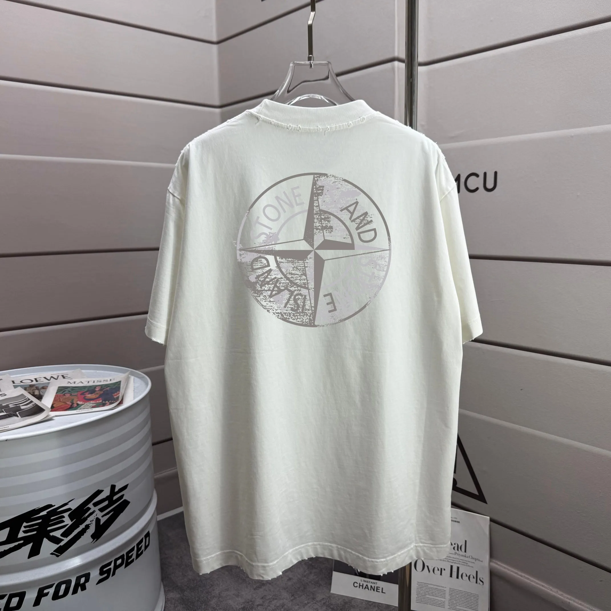 P160 Ston* islan* 石*岛 2025 autumn and winter new style Washed and worn 320g round neck short-sleeved tee Unisex loose version Color: Washed black Washed white Washed gray Brown Size: S M L XL XXL Size: S (90-130 pounds) M (120-150 pounds) L (140-165 pounds) (160-180 catties) XXL (180-210 catties)